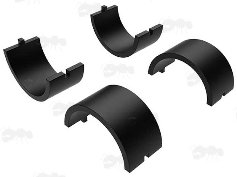 Pair of Plastic 30mm to 25mm Scope Ring Size Adapters for Single Clamped Standard Mounts