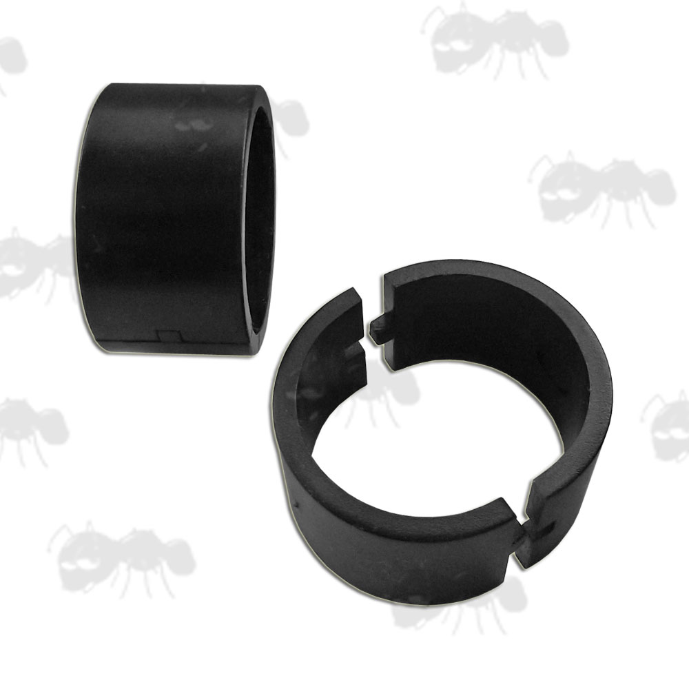 Pair of Plastic 30mm to 25mm Scope Ring Size Adapters for Single Clamped Standard Mounts