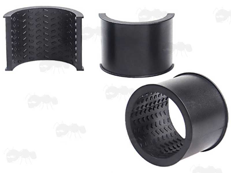 Pair of Split Design 30mm to 25mm Diameter Scope Ring Size Reducers, with Textured Grip