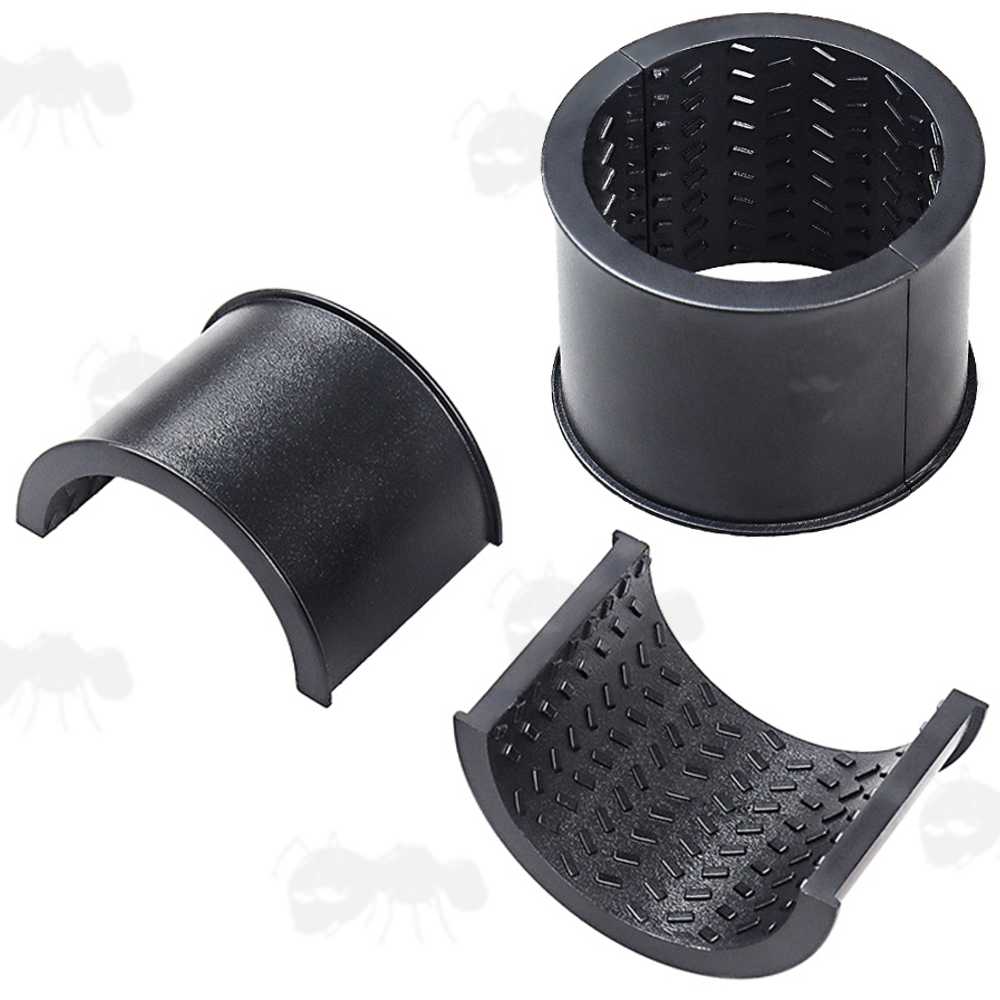 Pair of Split Design 30mm to 25mm Diameter Scope Ring Size Reducers, with Textured Grip