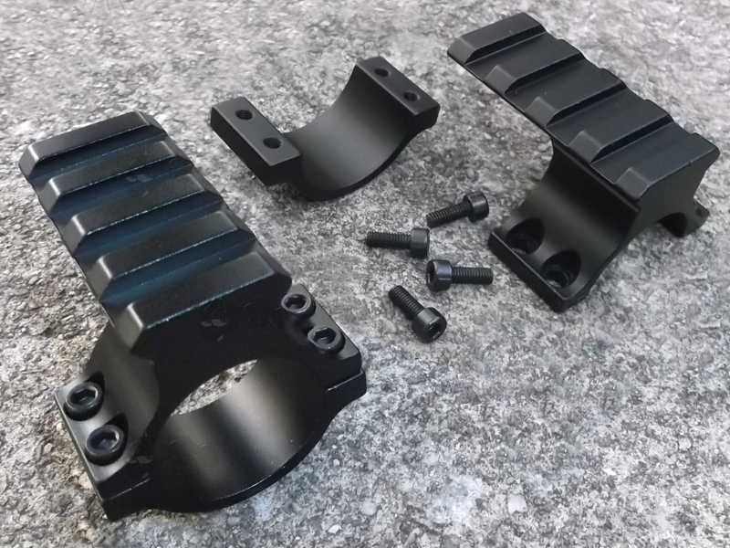 Pair of 25mm Double Clamped Scope Tube Accessory Rail Ring Mounts