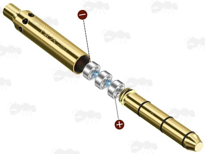 Brass .25 Calibre Rifle Barrel Muzzle Fitting Laser BoreSighter