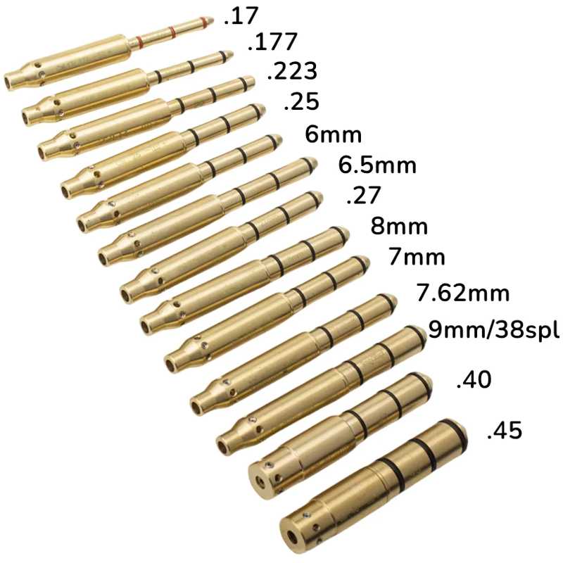 Range of Calibres of Brass Rifle Barrel Muzzle Fitting Laser BoreSighter