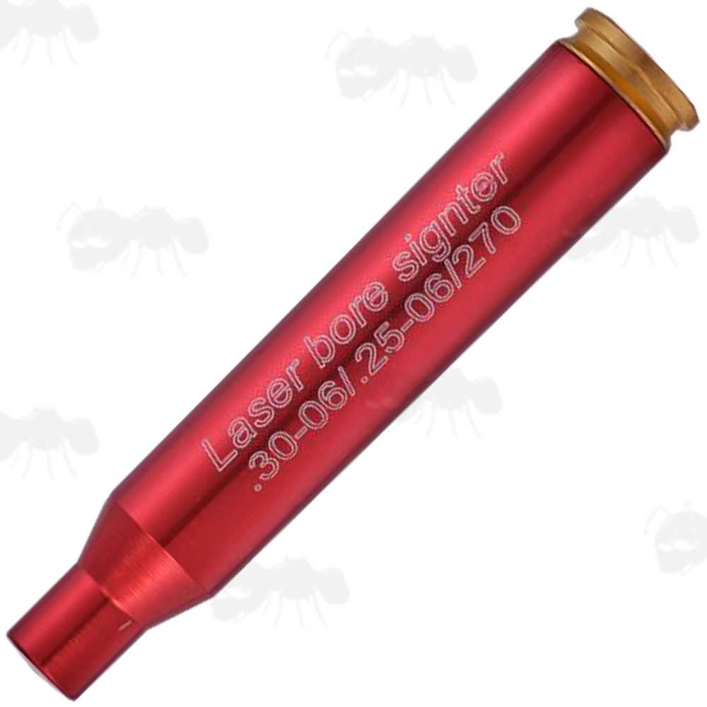 Red Anodised Aluminium .270 Calibre Rifle Cartridge Style Laser Bore Sighter