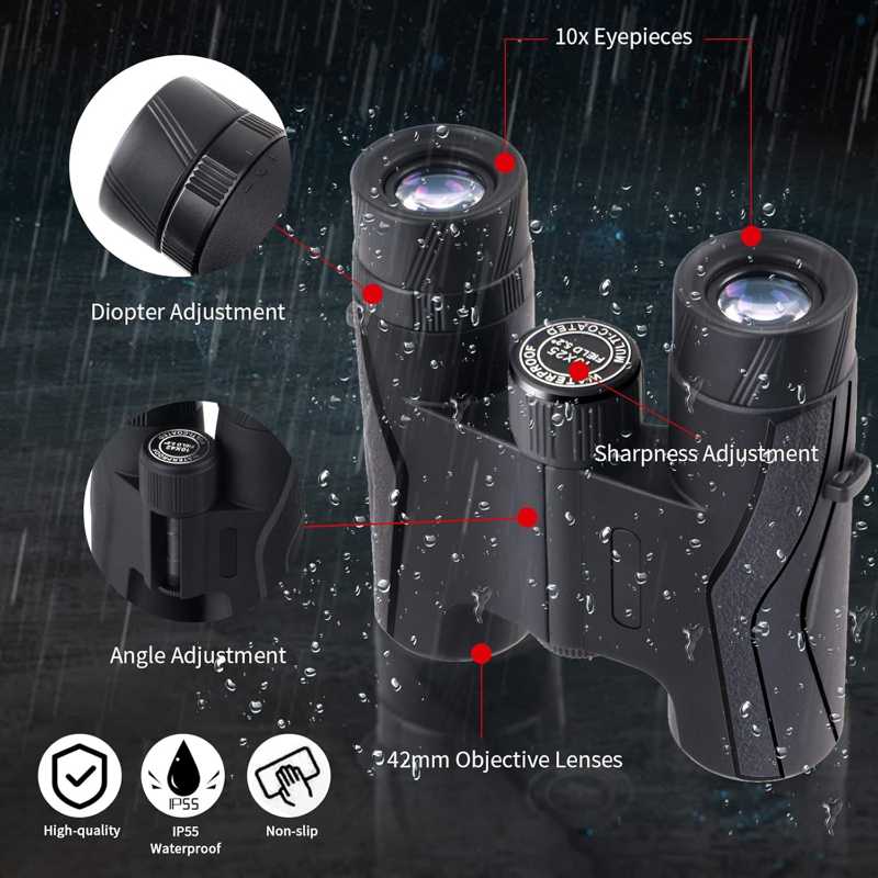 Features on The Compact 10x Magnification Binoculars with 25mm Lenses