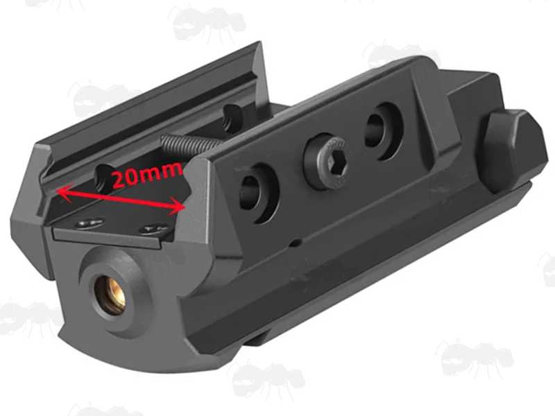 Rail Fitting View of The USB-C Rechargeable Low-Profile Black Aluminium Gun Rail Mount Red Laser Sight