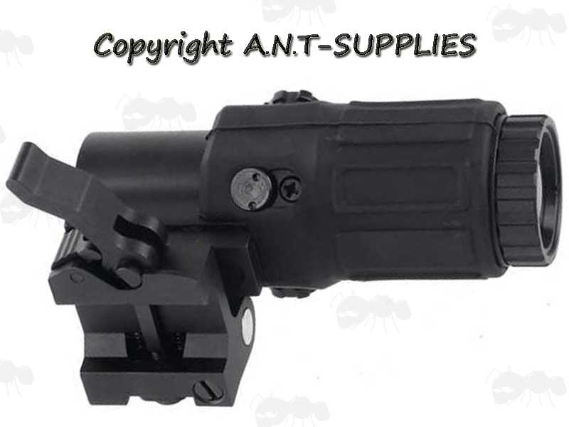 Base Mounting View on The Flip To The Side Weaver / Picatinny Rail Fitting Dot Sight Magnifier with x3 Magnification