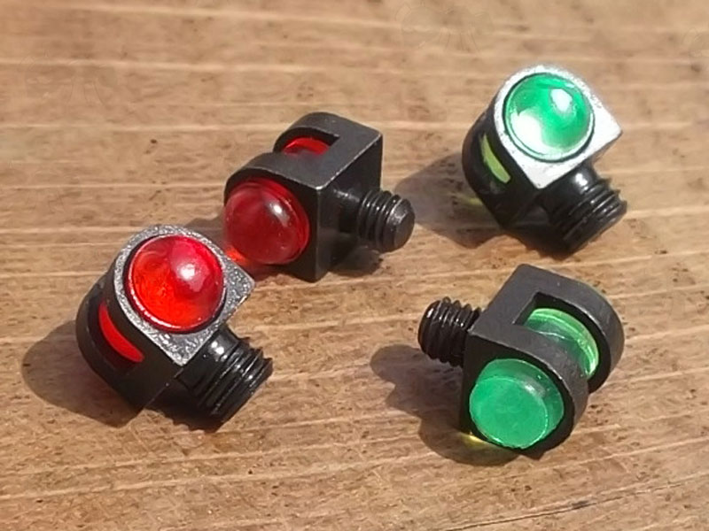 Two Green and Two Red Fiber Optic Shotgun Rib Threaded Fit Bead Sights