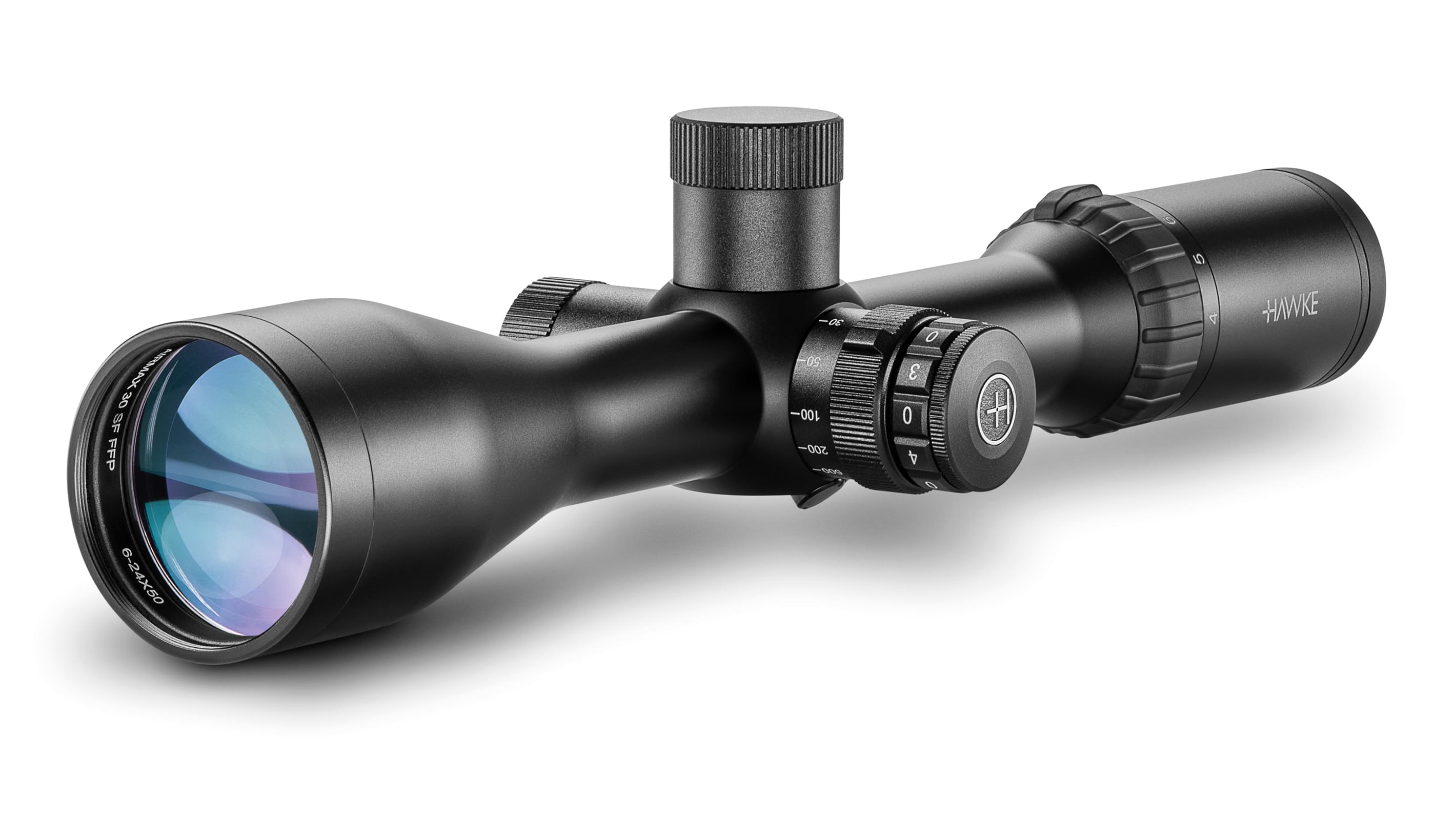 Objective End View Of The Hawke Airmax 30 FFP SF 4-16x50 AMX IR Air Rifle Scope