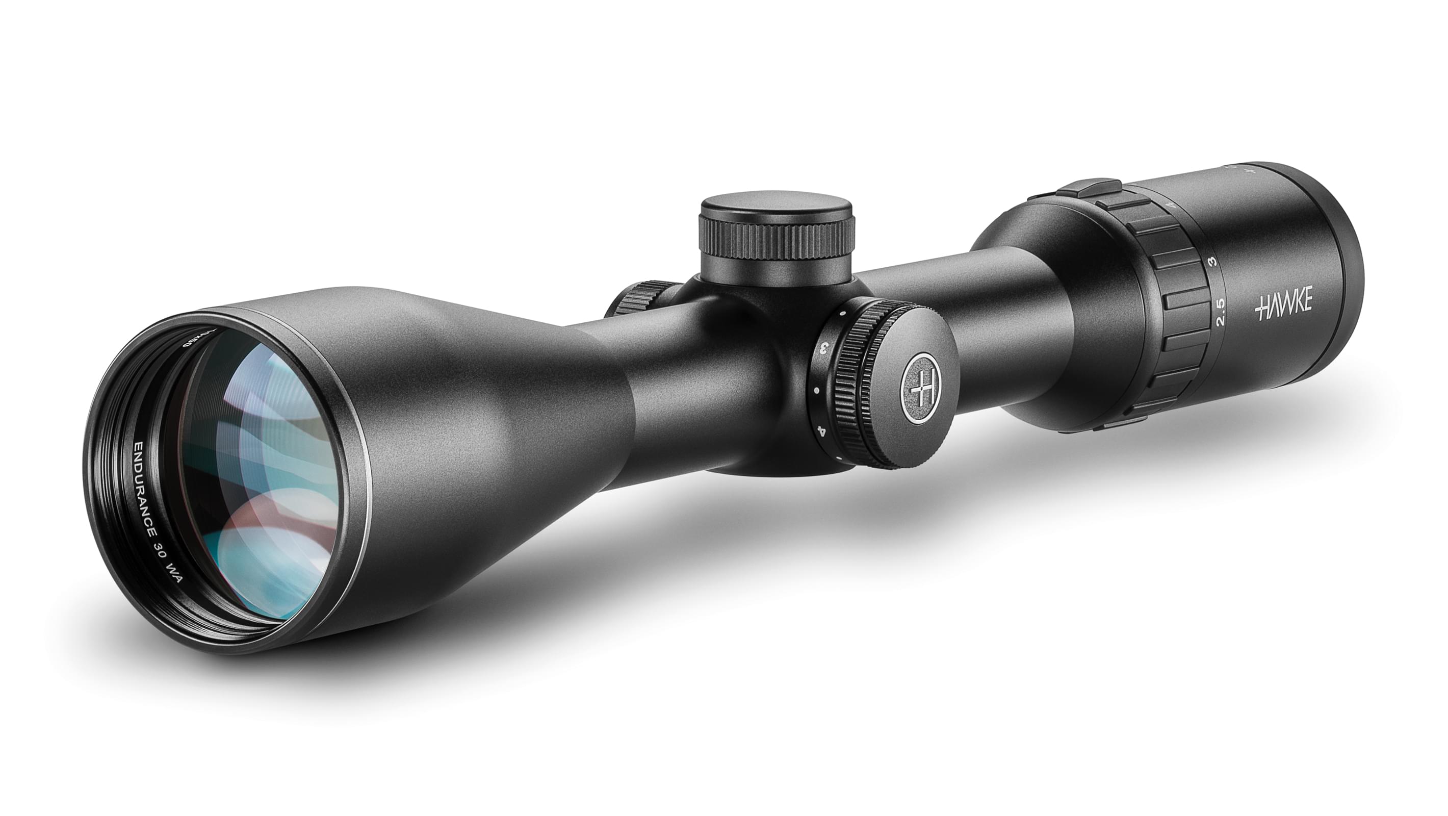 Objective End View Of The Hawke Endurance 30 WA 2.5-10x50 LR Dot 8x Rifle Scope