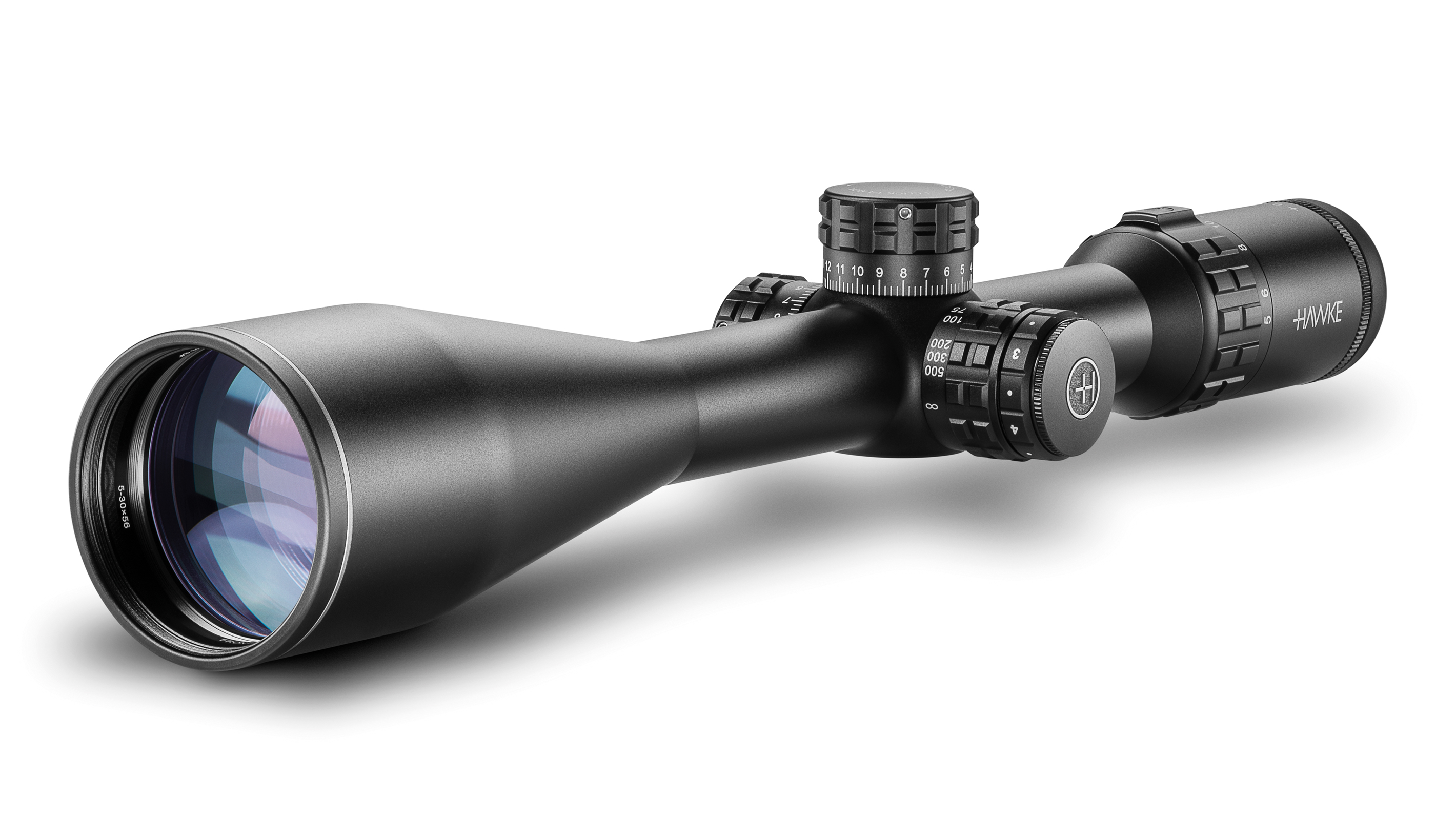 Objective End View Of The Hawke Frontier 30 SF 5-30x56 LR Dot Rifle Scope