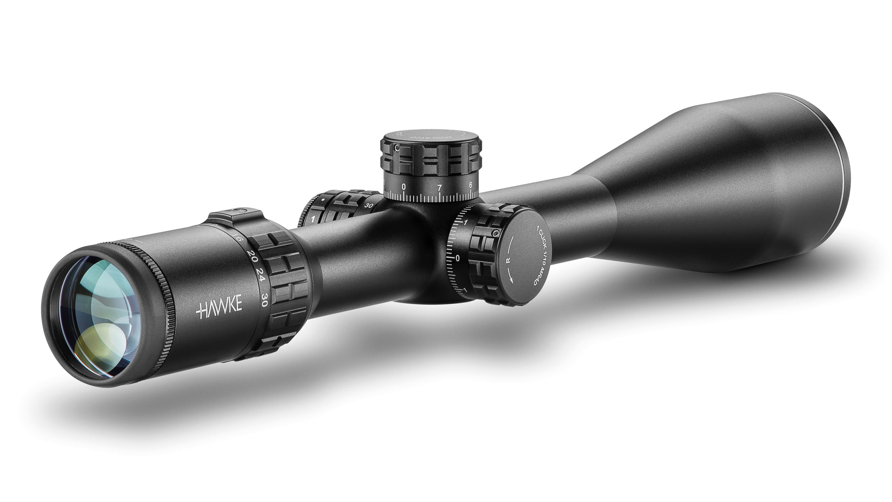Ocular End View Of The Hawke Frontier 30 SF 5-30x56 Mil Pro Rifle Scope