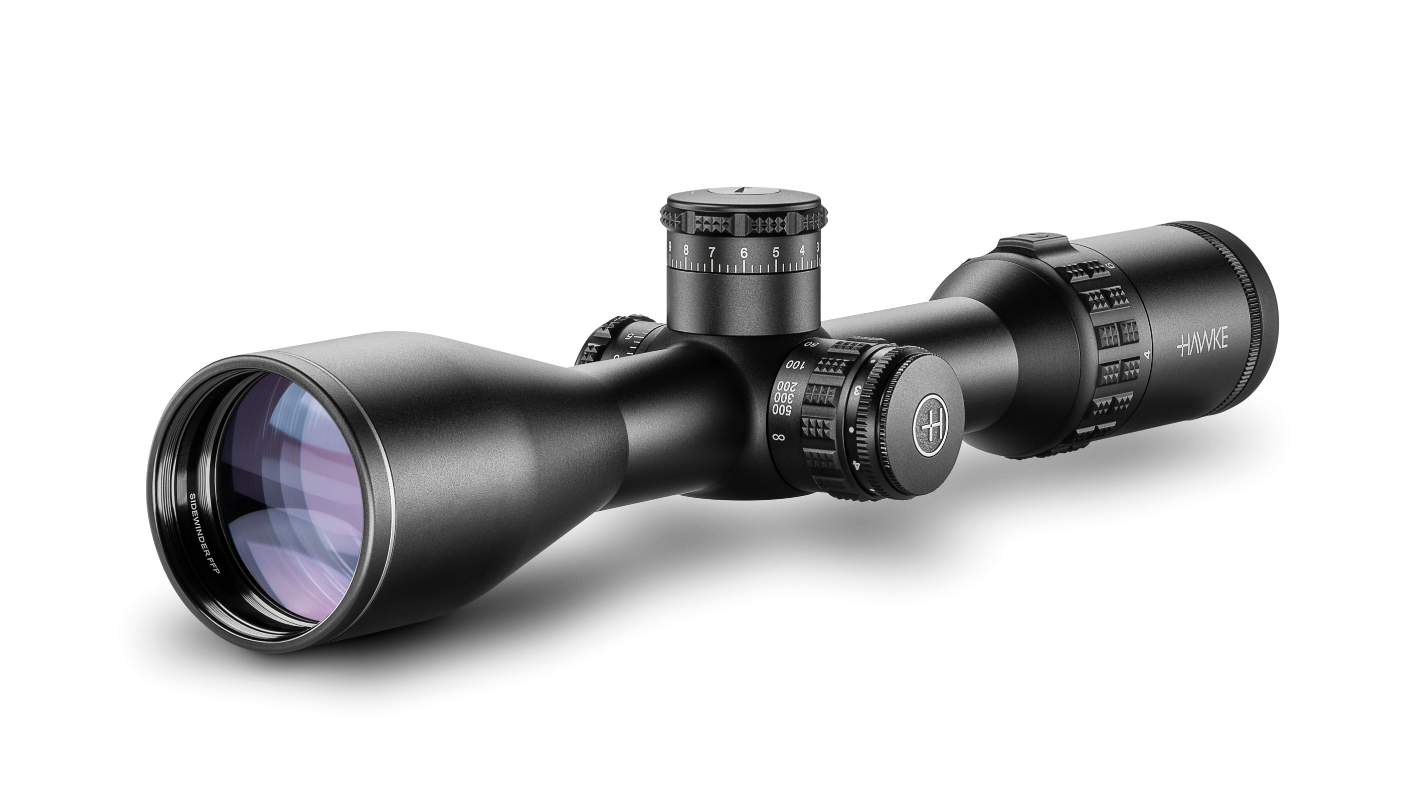Objective End View Of The Hawke Sidewinder 30 FFP 4-16x50 FFP MOA Rifle Scope