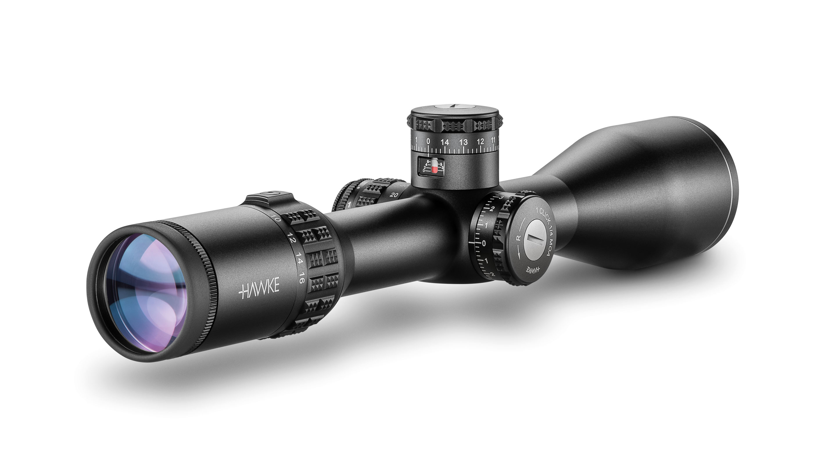 Ocular End View Of The Hawke Sidewinder 30 FFP 4-16x50 FFP Half Mil Rifle Scope