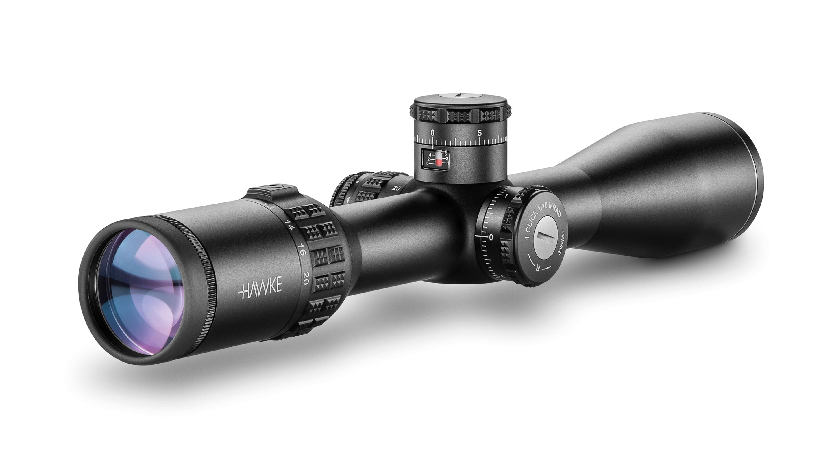 Ocular End View Of The Hawke Sidewinder 30 SF 6.5-20x44 20x Half Mil Rifle Scope