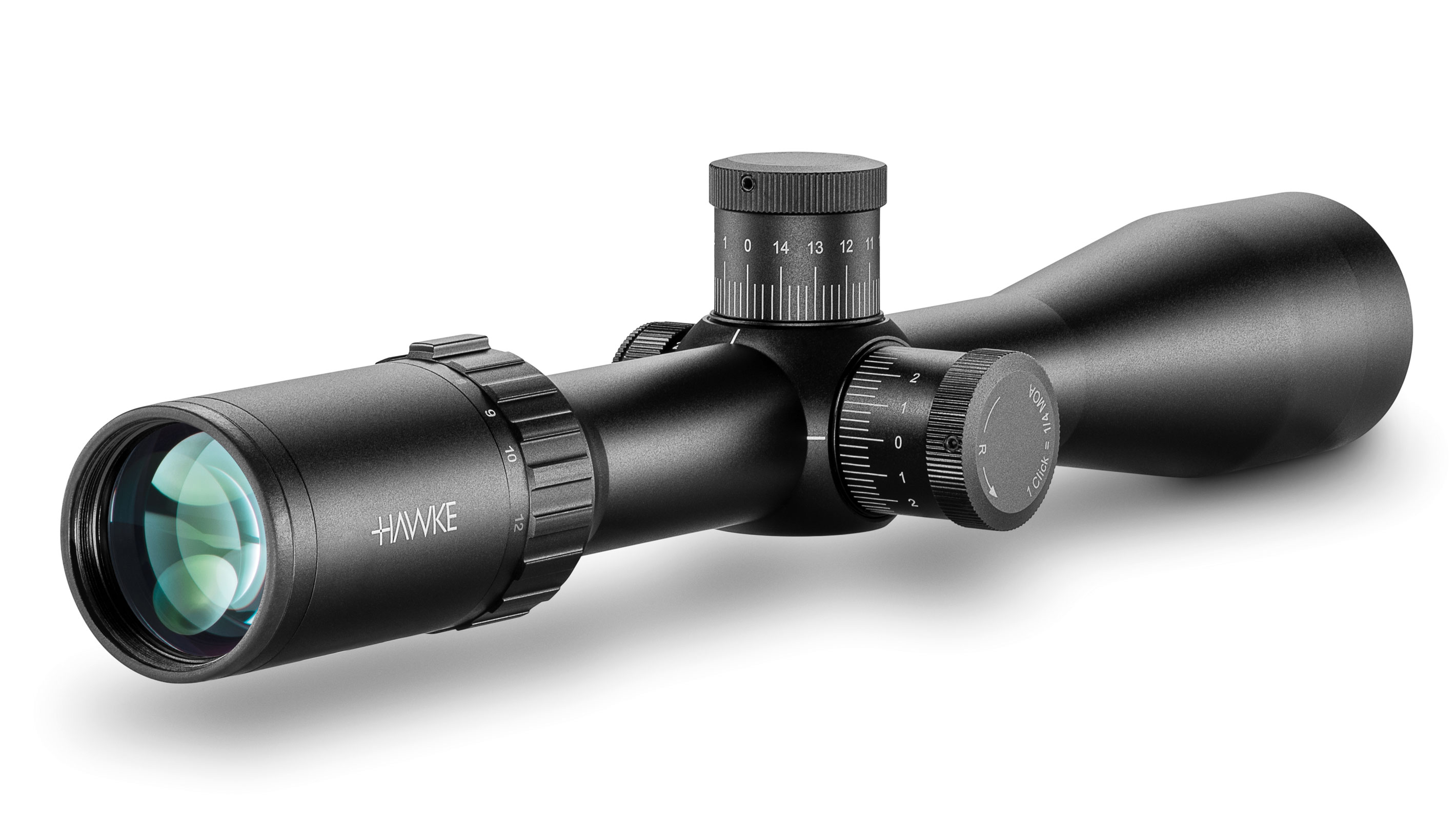 Ocular End View Of The Hawke Vantage 30 WA 4-12x42 223/308 Rifle Scope