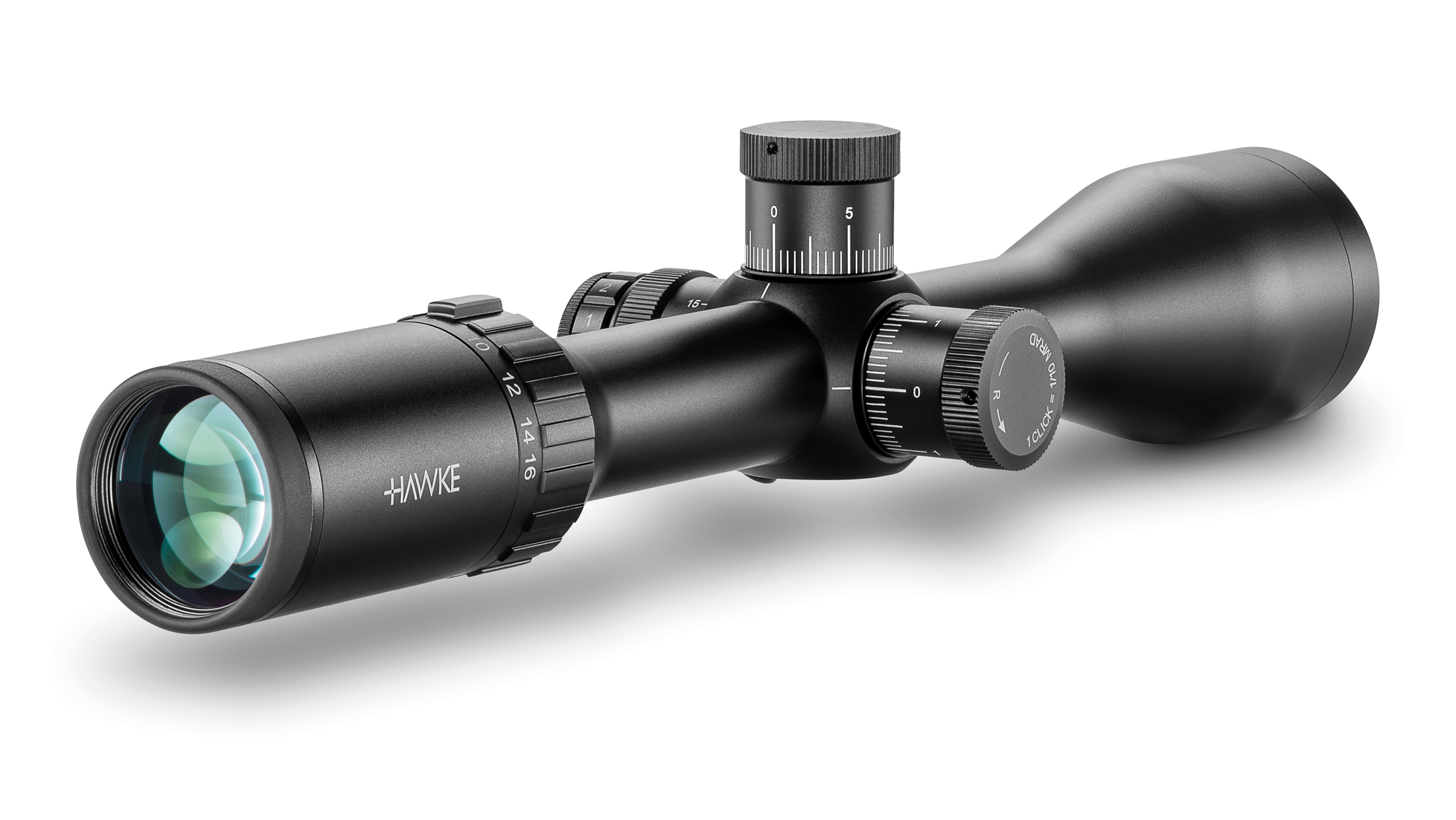 Ocular End View Of The Hawke Vantage 30 WA FFP 4-16x50 Half Mil Dot IR Rifle Scope