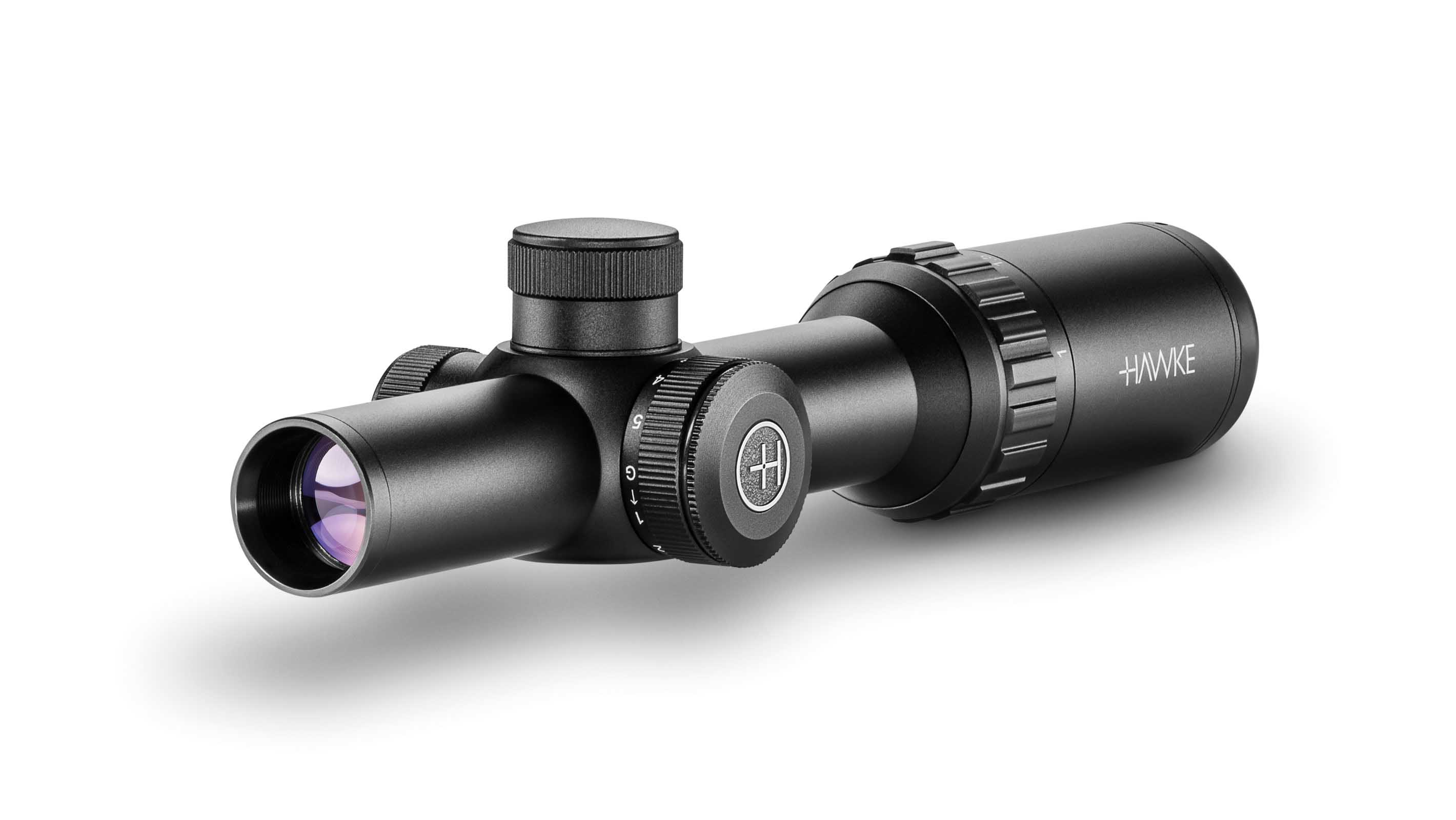 Objective End View Of The Hawke Vantage IR 1-4x20 Turkey Dot Rifle Scope