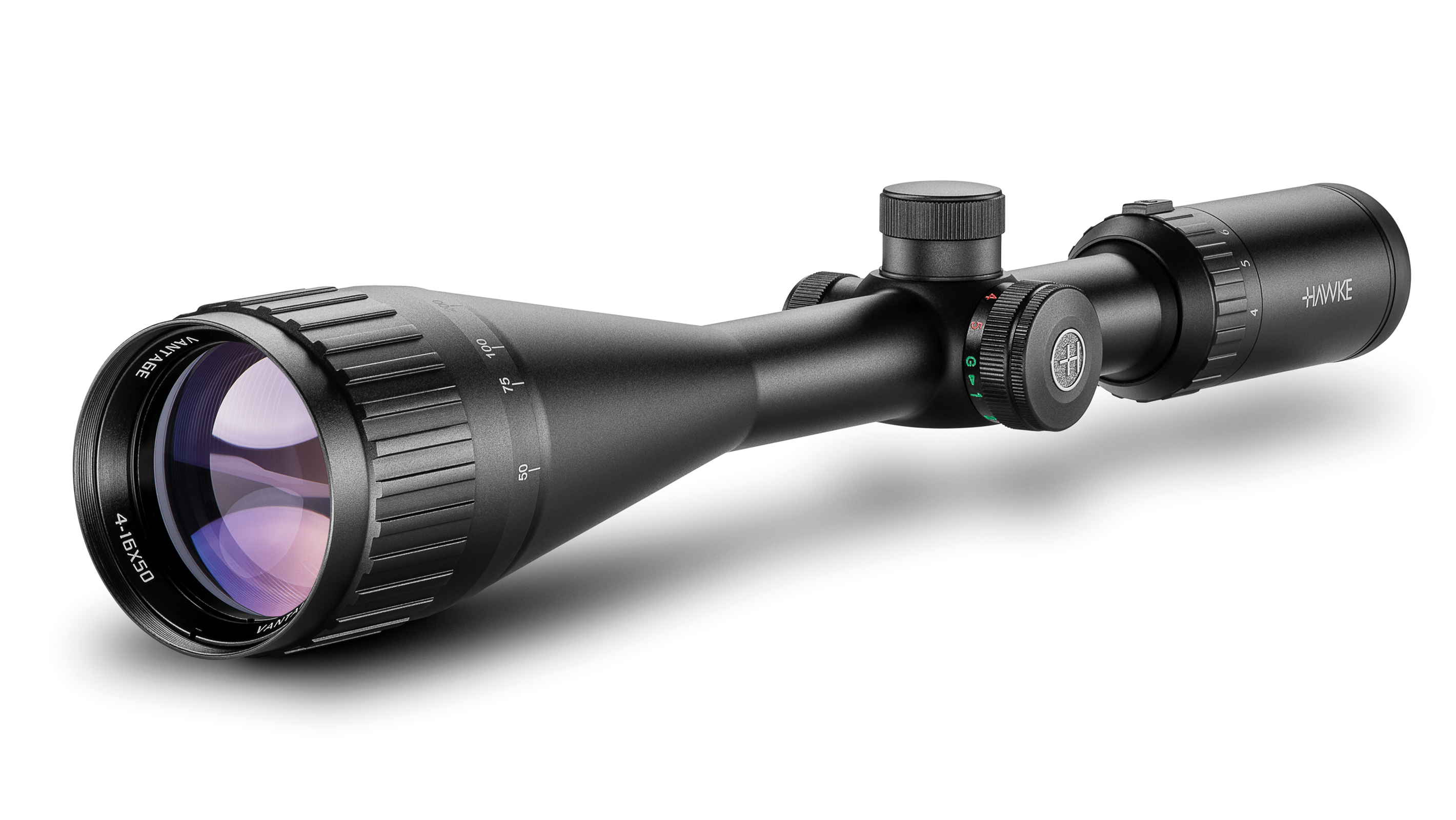Objective End View Of The Hawke Vantage IR 4-16x50 AO Mil Dot Rifle Scope