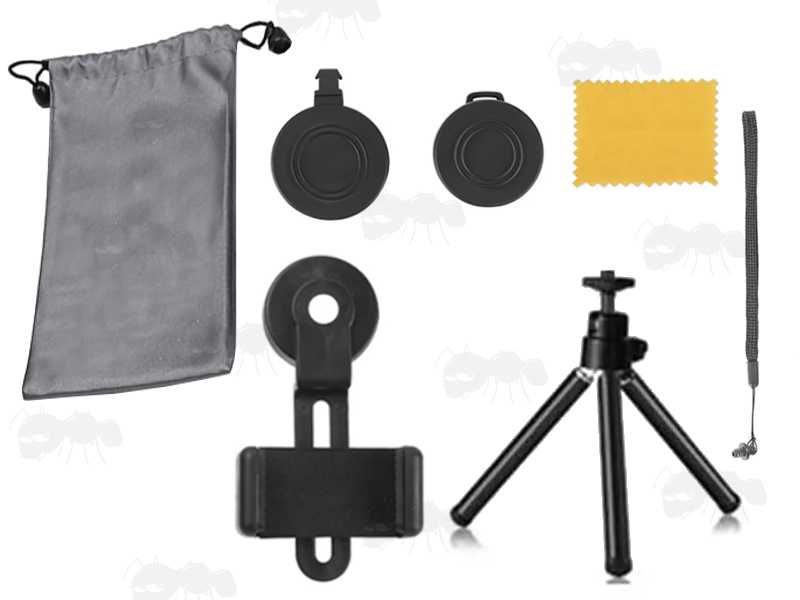 Carry Case, Lens Caps and Lens Cleaning Cloth for the Large 16x Magnification Monocular