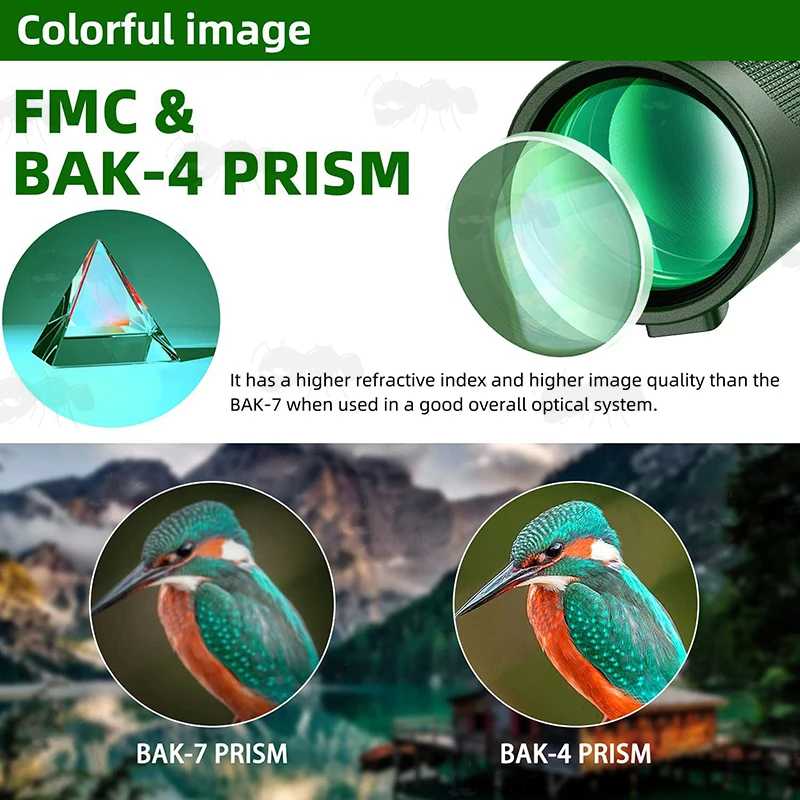 FMC and BAK-4 Prism Lens Information of The Large 16x Magnification Monocular with 42mm Lens