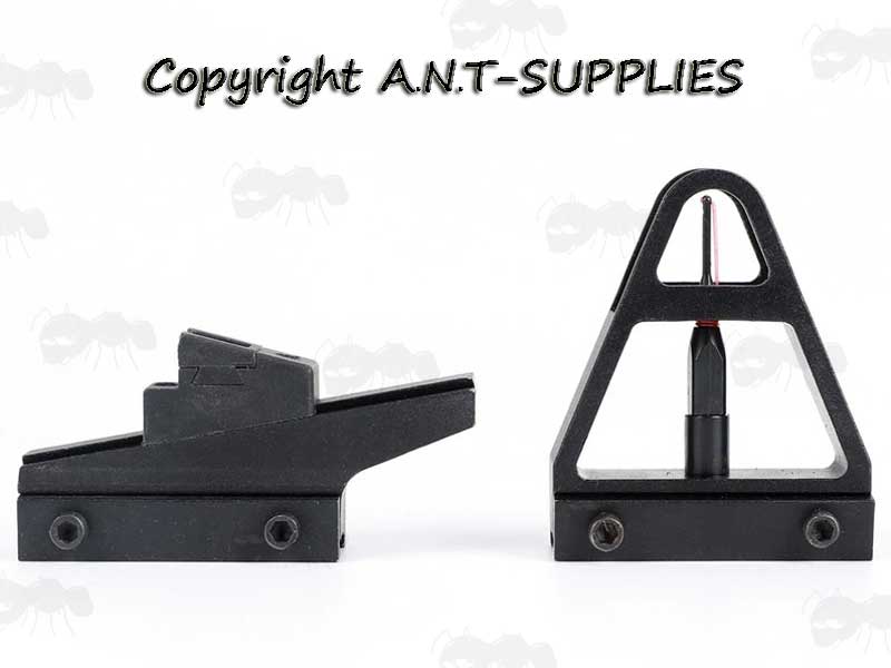 Side View of The Pair of Fiber Optic Dovetail Rail Rifle Sights