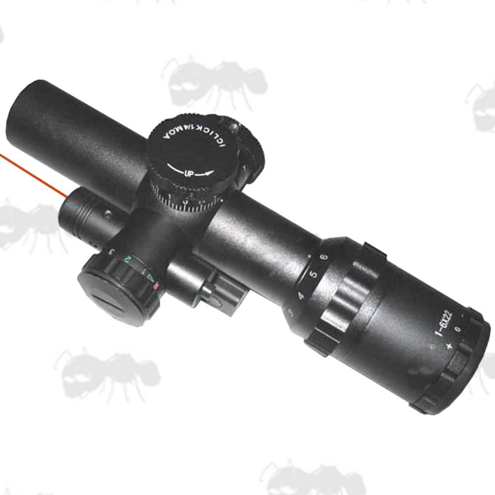Pod 1-6x22 Red and Green Illuminated Compact Scope with Integrated Mount for Weaver / Picatinny Rails