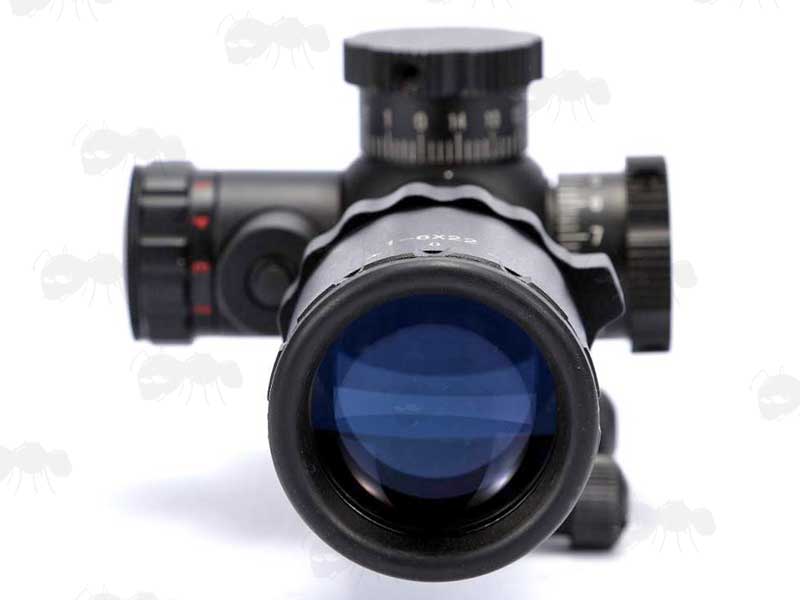Pod 1-6x22 Red and Green Illuminated Compact Scope with Integrated Mount for Weaver / Picatinny Rails