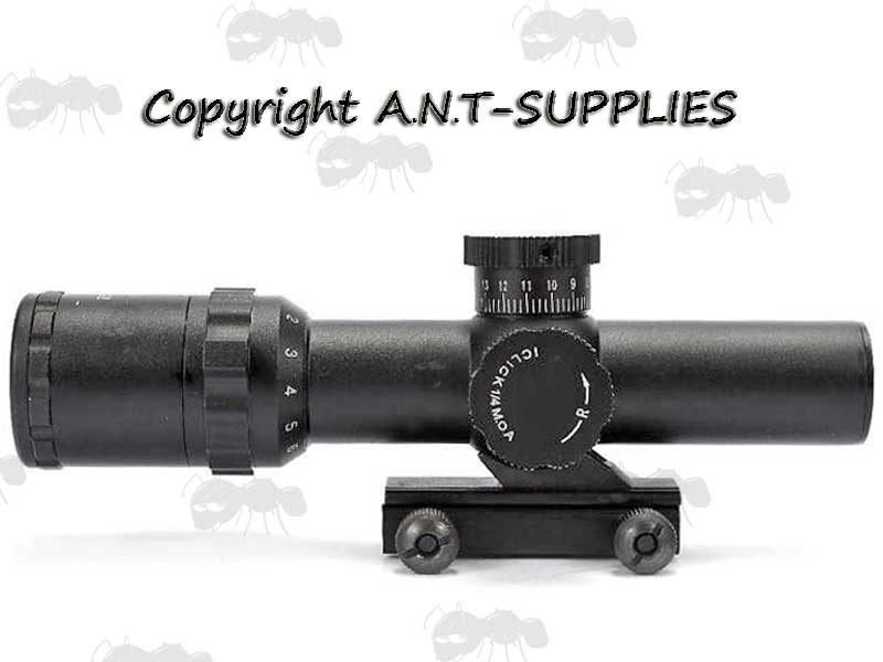 Pod 1-6x22 Red and Green Illuminated Compact Scope with Integrated Mount for Weaver / Picatinny Rails