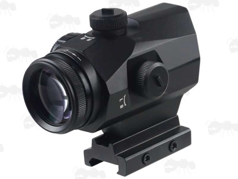 Angular Design 1x20 Prism Red and Green Dot Sight with Weaver / Picatinny Rail Base Mount