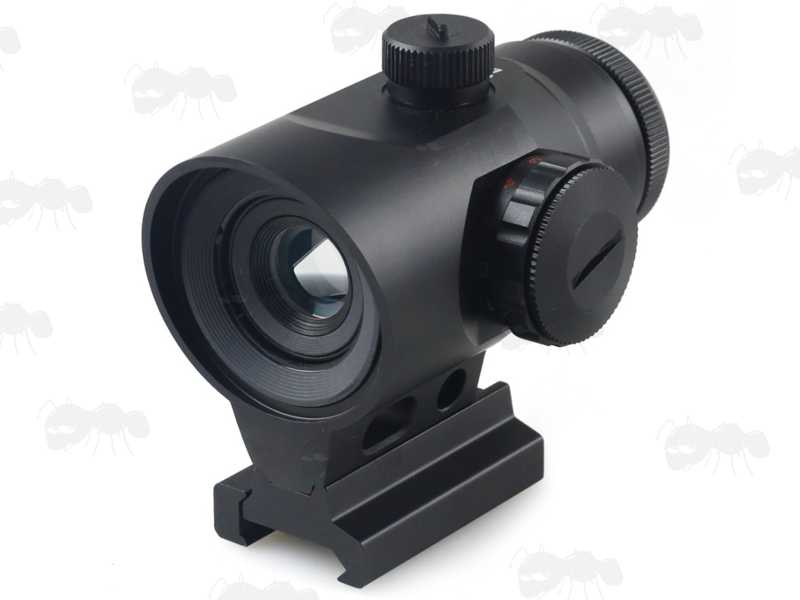 Curved Design 1x20 Prism Red and Green Dot Sight with Weaver / Picatinny Rail Base Mount