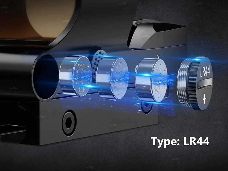 Batteries Type and Compartment on The Large Reflex Gun Sight for Picatinny / Weaver Rails