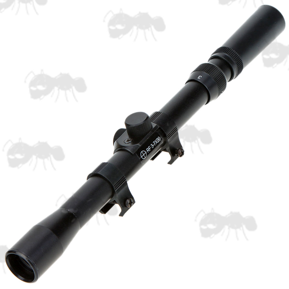 ANT 3-7x20mm Duplex Crosshair Rifle Scope with Dovetail Rail Mounts