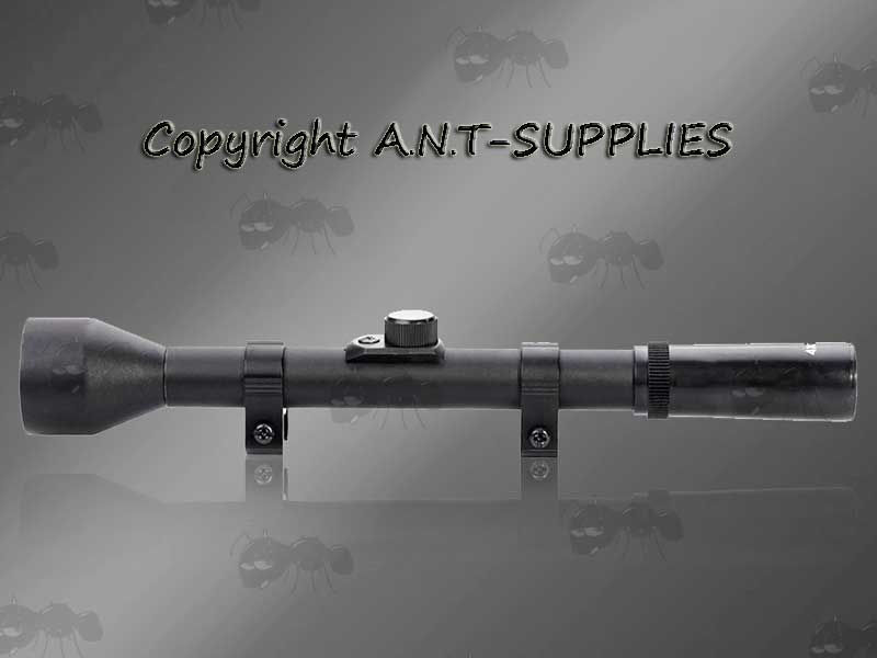 ANT 4x28 Duplex Crosshair Rifle Scope with Dovetail Rail Mounts