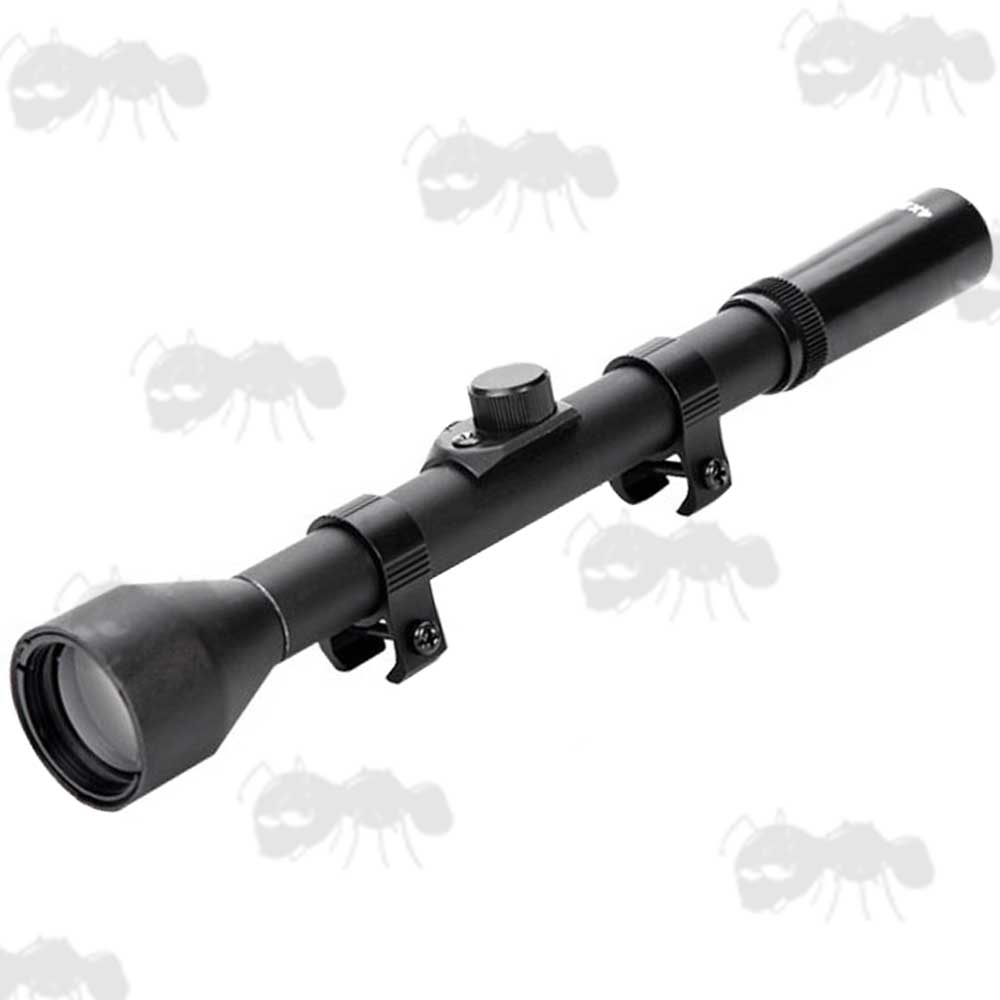 ANT 4x28 Duplex Crosshair Rifle Scope with Dovetail Rail Mounts