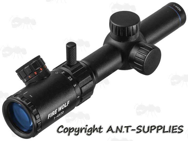 Short 1-4x20 Red and Green Illuminated LPVO Rifle Scope