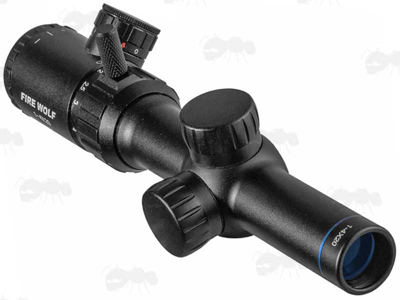 Short 1-4x20 Red and Green Illuminated LPVO Rifle Scope