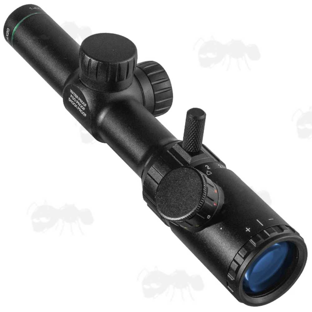 Short 1-4x20 Red and Green Illuminated LPVO Rifle Scope