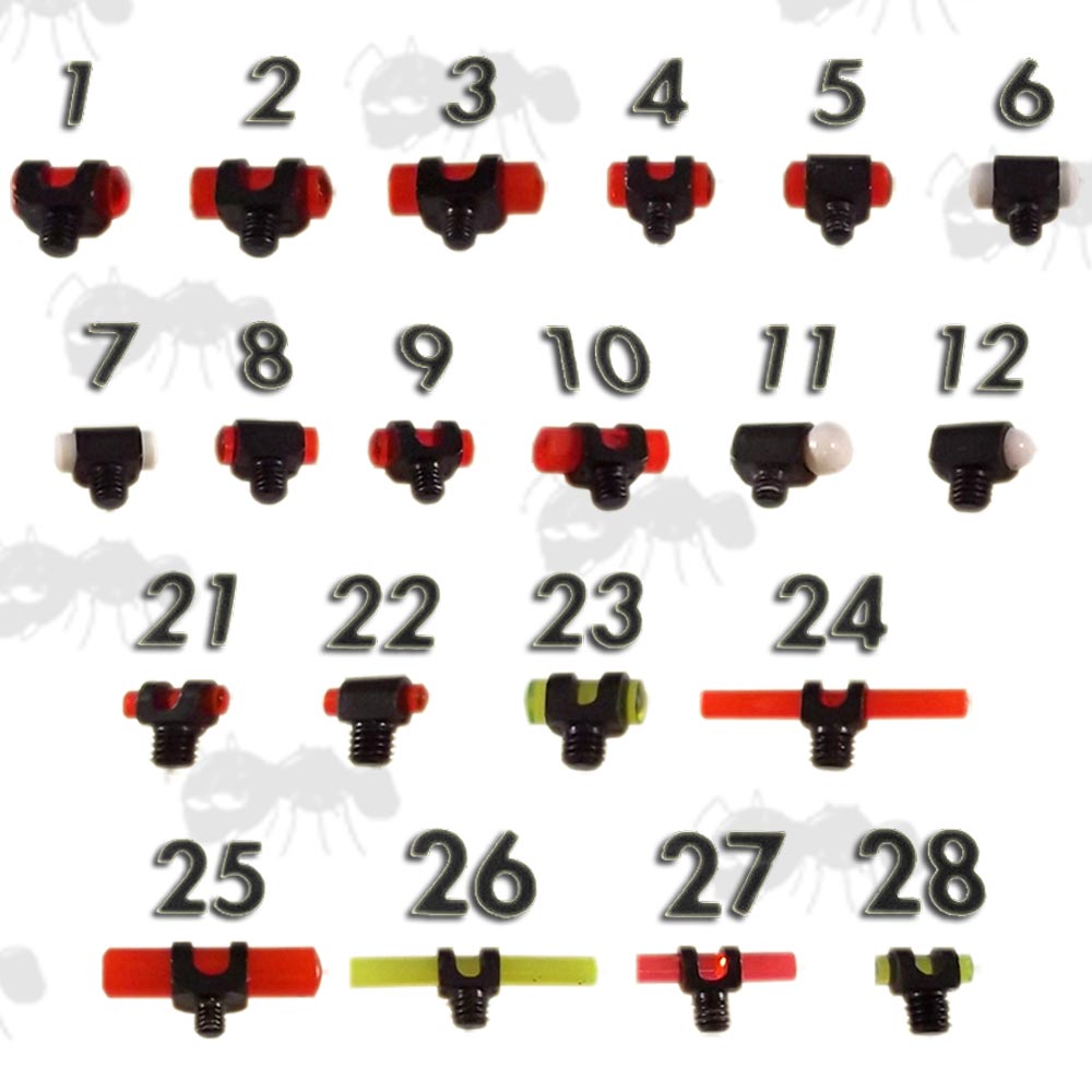 Twenty Styles of Shotgun Front Rib Bead Sights