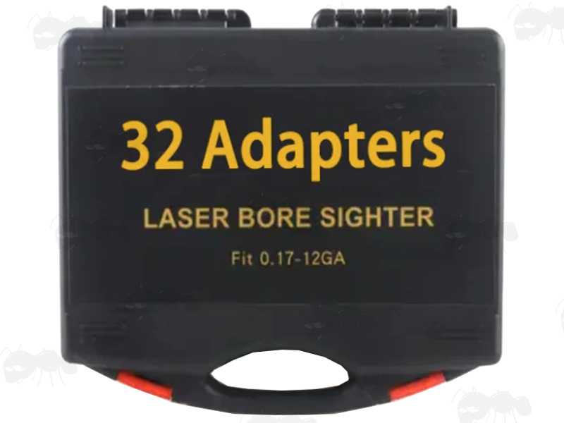 Hard Plastic Case Containing The Universal Barrel Muzzle Fitting Red Laser Bore Sighting Kit for Pistols, Rifles and Shotguns