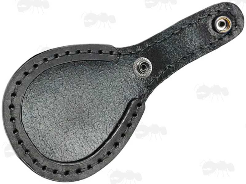 AnTac Black Leather Barrel Rest Boot Toe Protector with Black Stitching