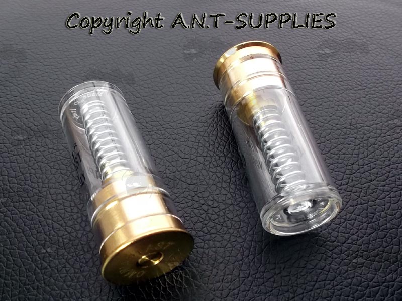 Pair of Omniaplast Evo 12 Gauge Shotgun Plastic Snap Caps with Brass Heads