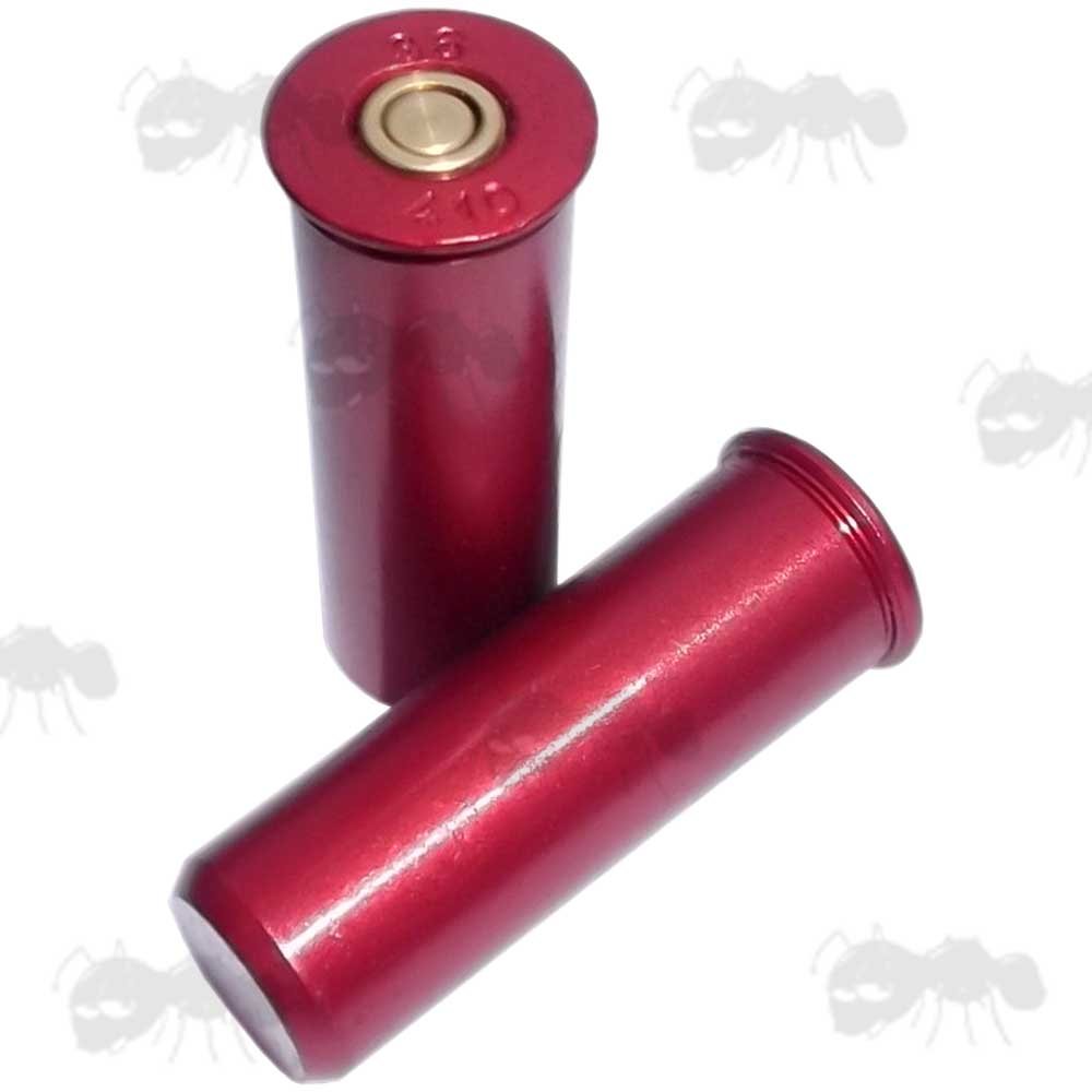 Pair of .410 Bore Shotgun Red Anodised Alloy Shotgun Snap Caps