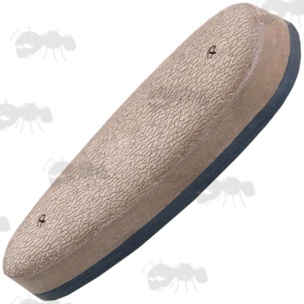 Solid Tan Coloured Rubber Old English Style Recoil Pad with Textured Grip by Bisley for Shotgun Buttstocks