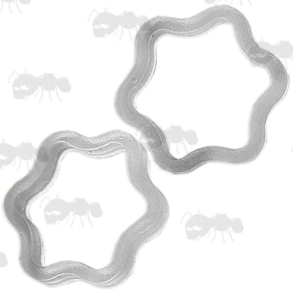Pair of Clear Silicone Band 18650 to 26650 Battery Size Adapters