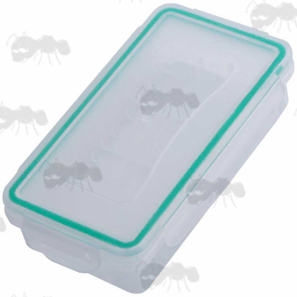 Waterproof Clear  Battery Storage Case for 18650, 17650, CR123a and 16340 Batteries with Click Lid