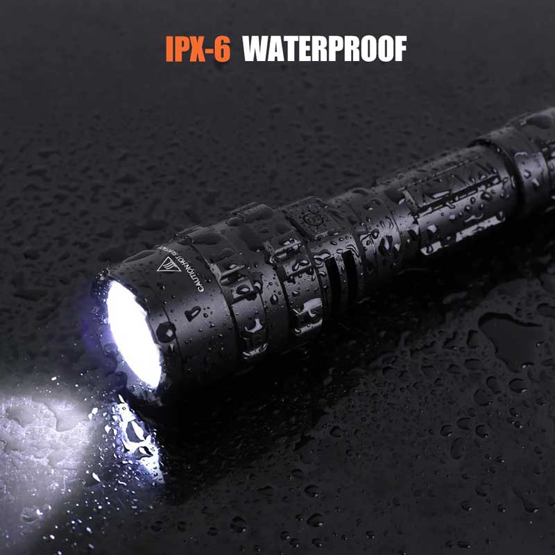 IPX-6 Waterproof All Black Anodised Metal G200 Gun Light with P50 LED Emitter