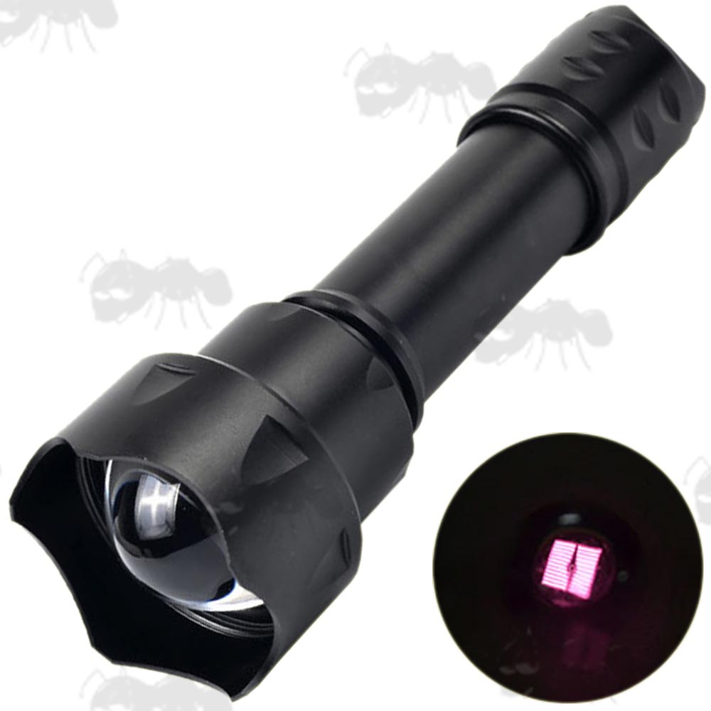 Large 18650 Powered Infrared Illuminator Torch With Rotating Zoom Head And Aspherical Lens