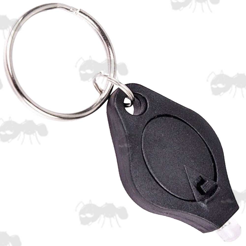Black Coloured Casing Mini Bright White Keychain Light with Keyring
