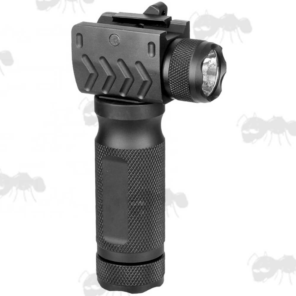 Black Aluminium Rifle Forend Vertical Grip With Torch